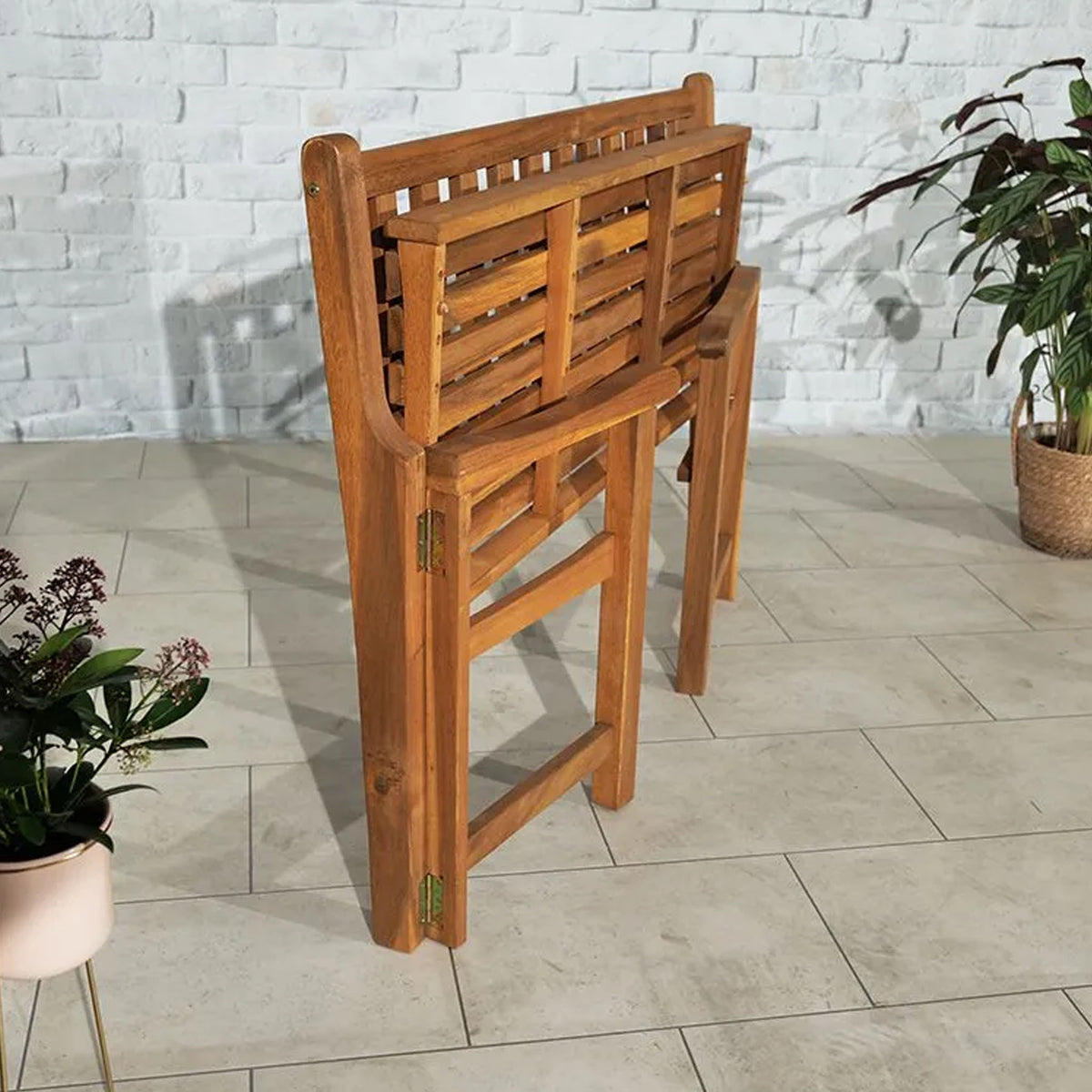 2 Seat Acacia Folding Bench