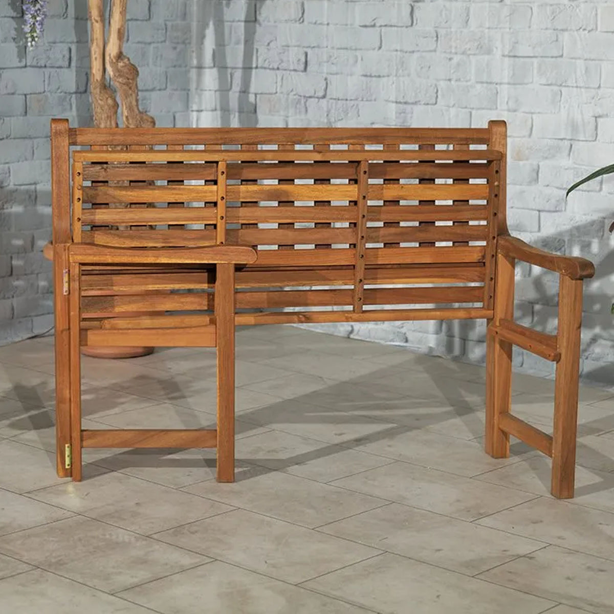 2 Seat Acacia Folding Bench