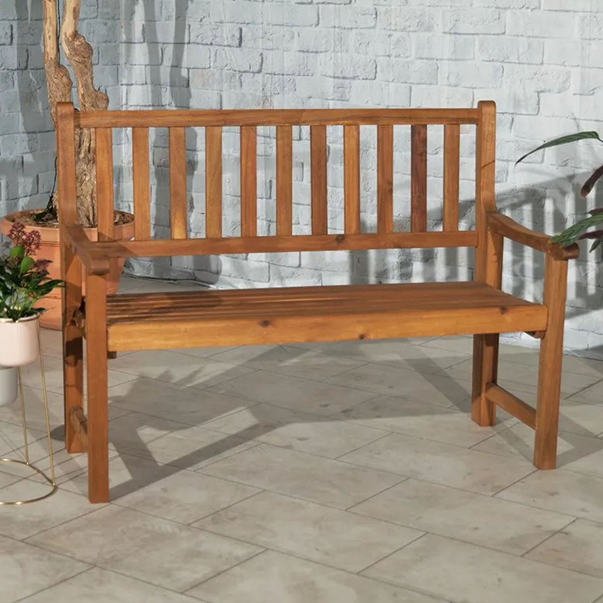 2 Seat Acacia Folding Garden Bench