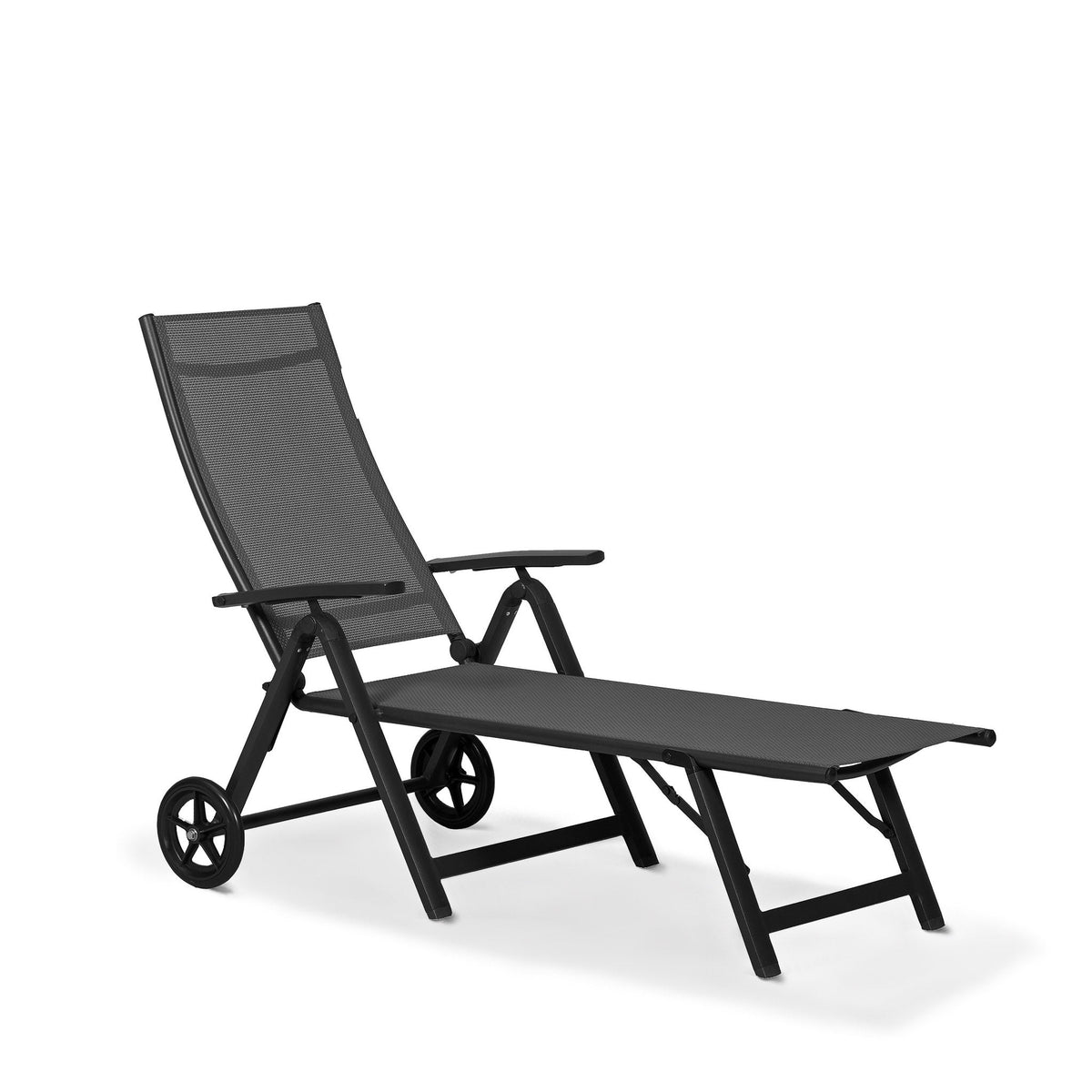 Sorrento Black Wheeled Sun Lounger from Roseland Home Furniture