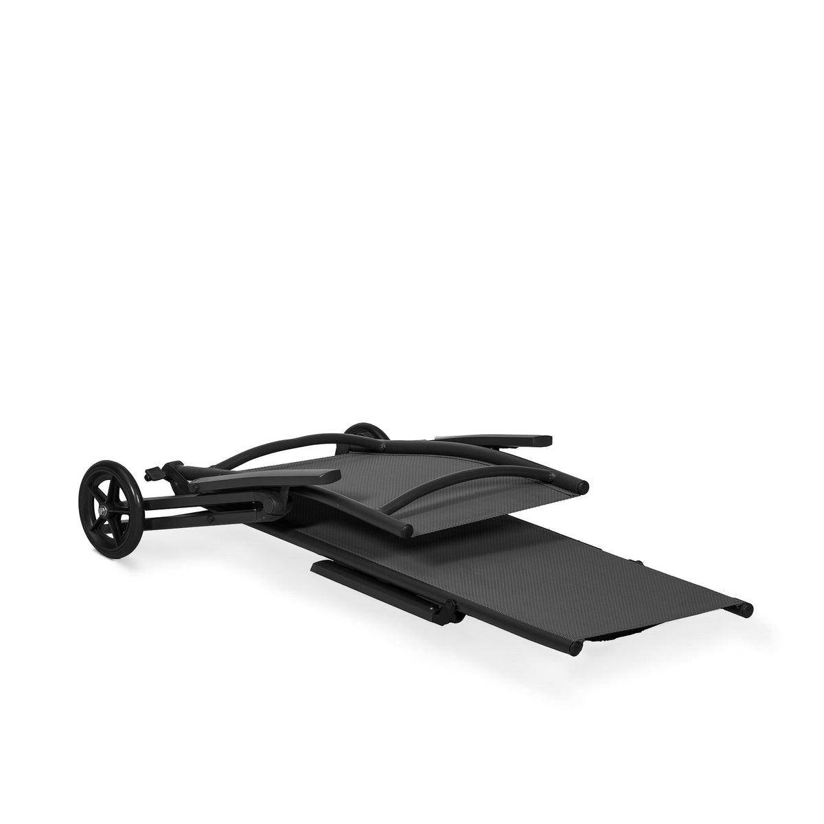 Sorrento Black Wheeled Foldable Sun Lounger 