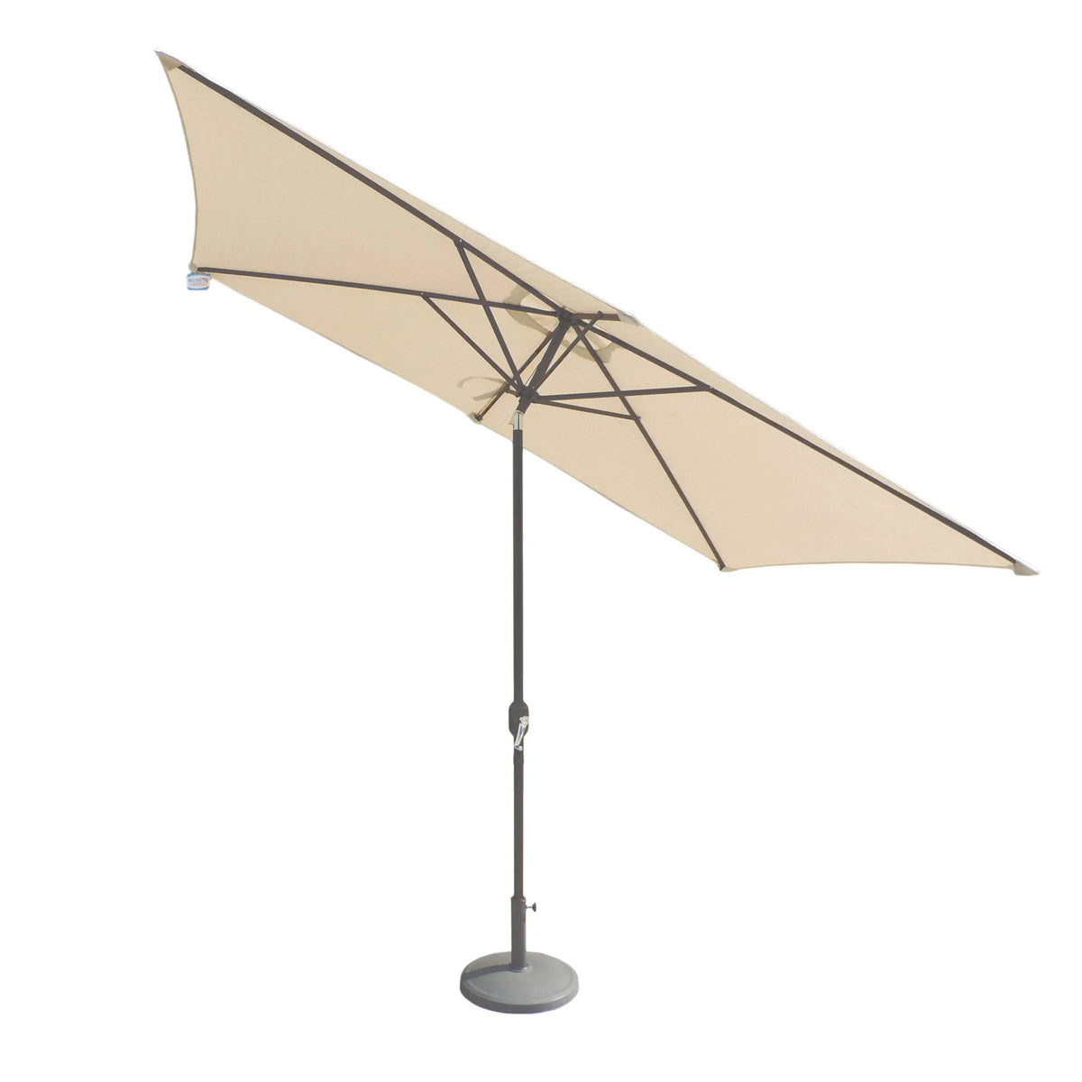 Ivory Cream Rectangular Parasol Umbrella with Grey aluminium Frame