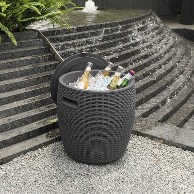 Faro Black Rattan Ice Bucket