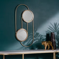 Abstract Double Round Brass Wall Mirror