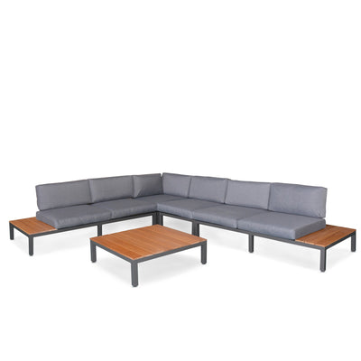 Aspen Garden Lounge Set with Teak Coffee and Side Tables