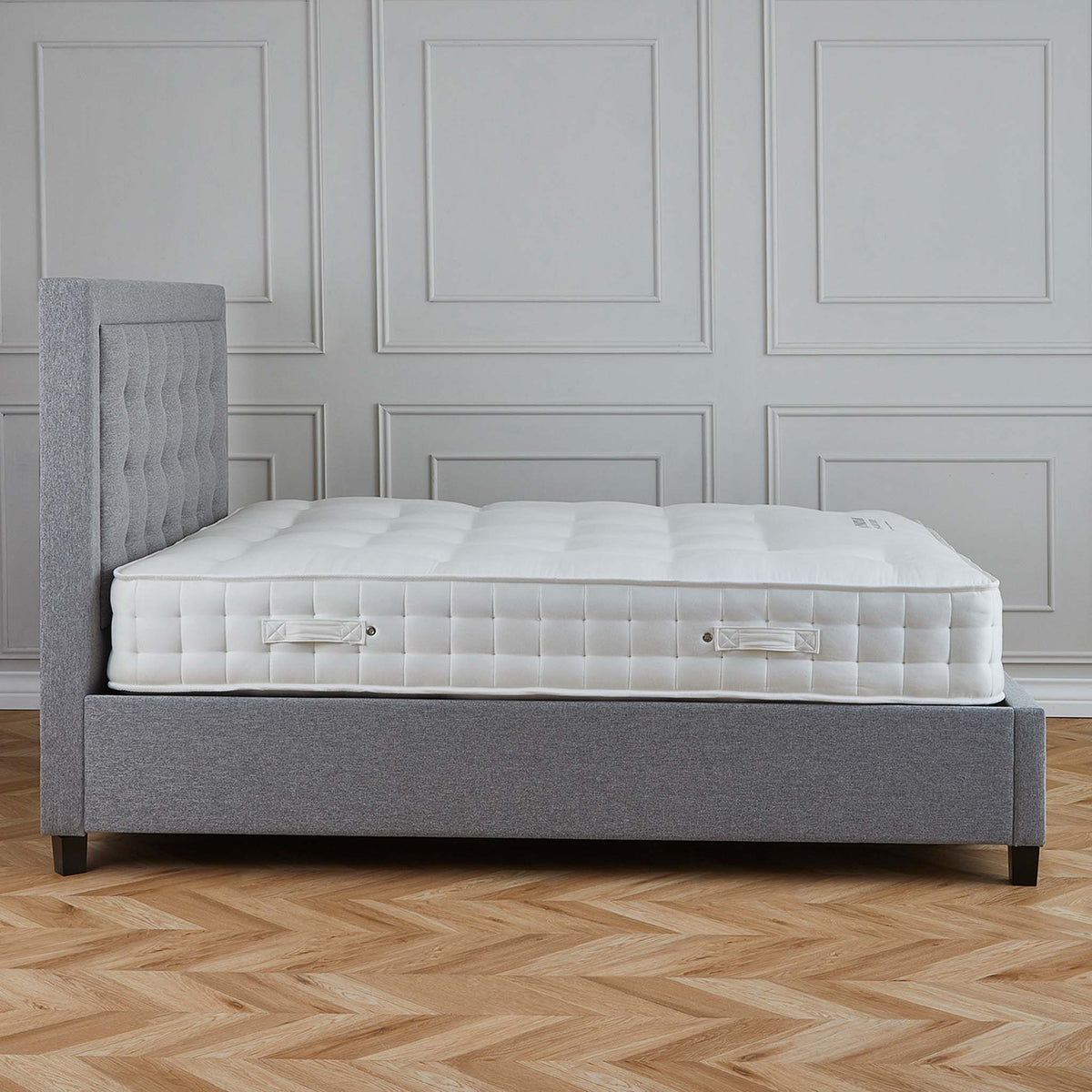 Ashley Grey Upholstered Ottoman Storage Bed 