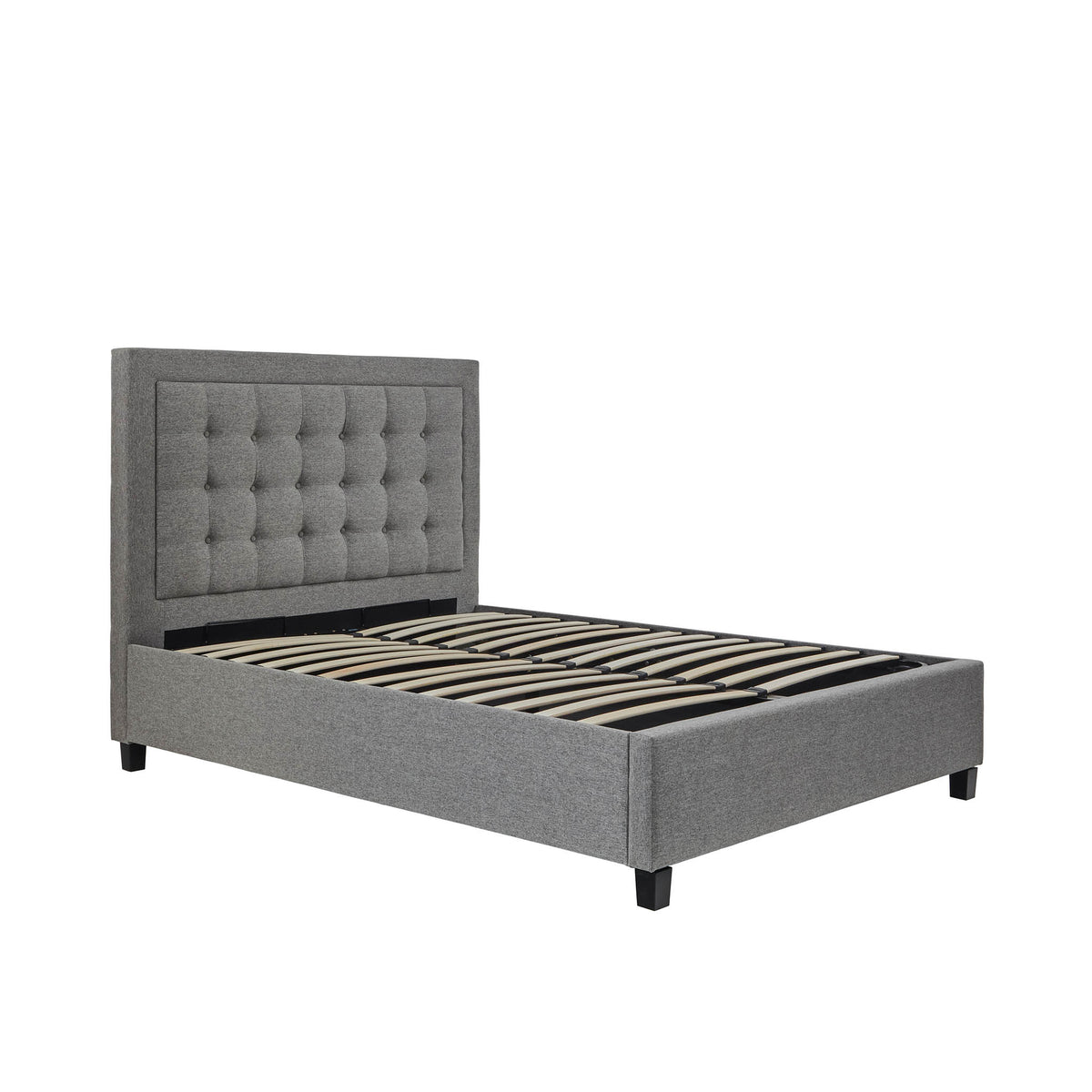 Ashley Grey Upholstered Ottoman Storage Bed 