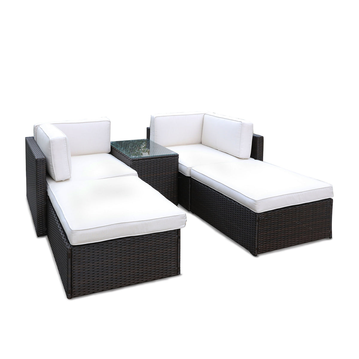 Berlin Brown Rattan Multi positional Lounger Set