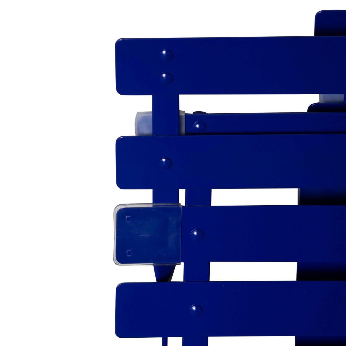 Bistro Blue Folding Table and Two Chairs - Close up of Chair slats