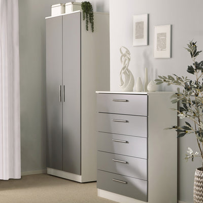 Blakely Grey and White 4 Piece Bedroom Set