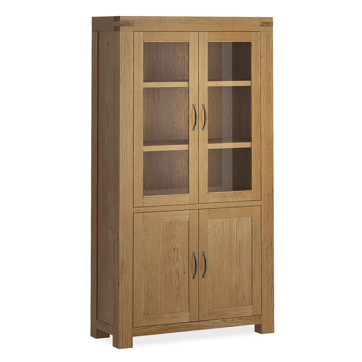 The Abbey Grande Oak Cupboard Display Cabinet with Glass from Roseland Furniture