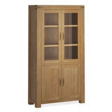 The Abbey Grande Oak Cupboard Display Cabinet with Glass from Roseland Furniture