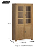 Abbey Grande Oak Cupboard Display Cabinet - Size guide