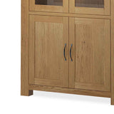 The Abbey Grande Oak and Glass Display Cabinet - Close Up of Cupboard