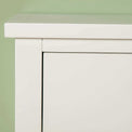 Corner view on The Cornish White Wooden Chest of 6 Drawers