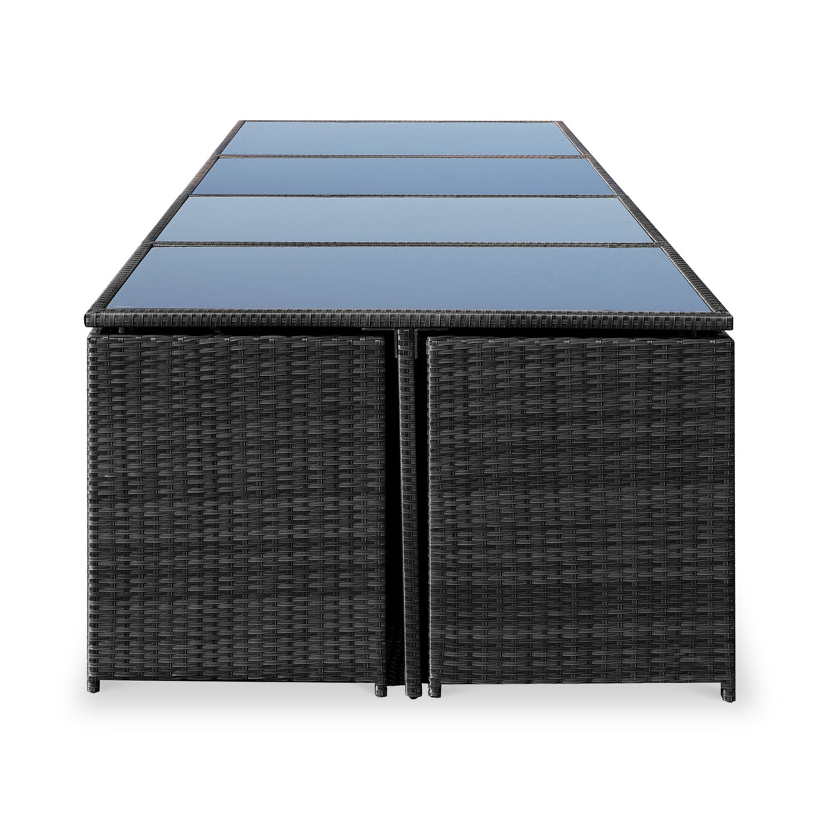 Cannes Black 12 Seater Rattan Cube Dining Set