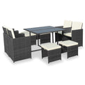 Cannes Grey 8 Seater Rattan Cube Dining Set from Roseland