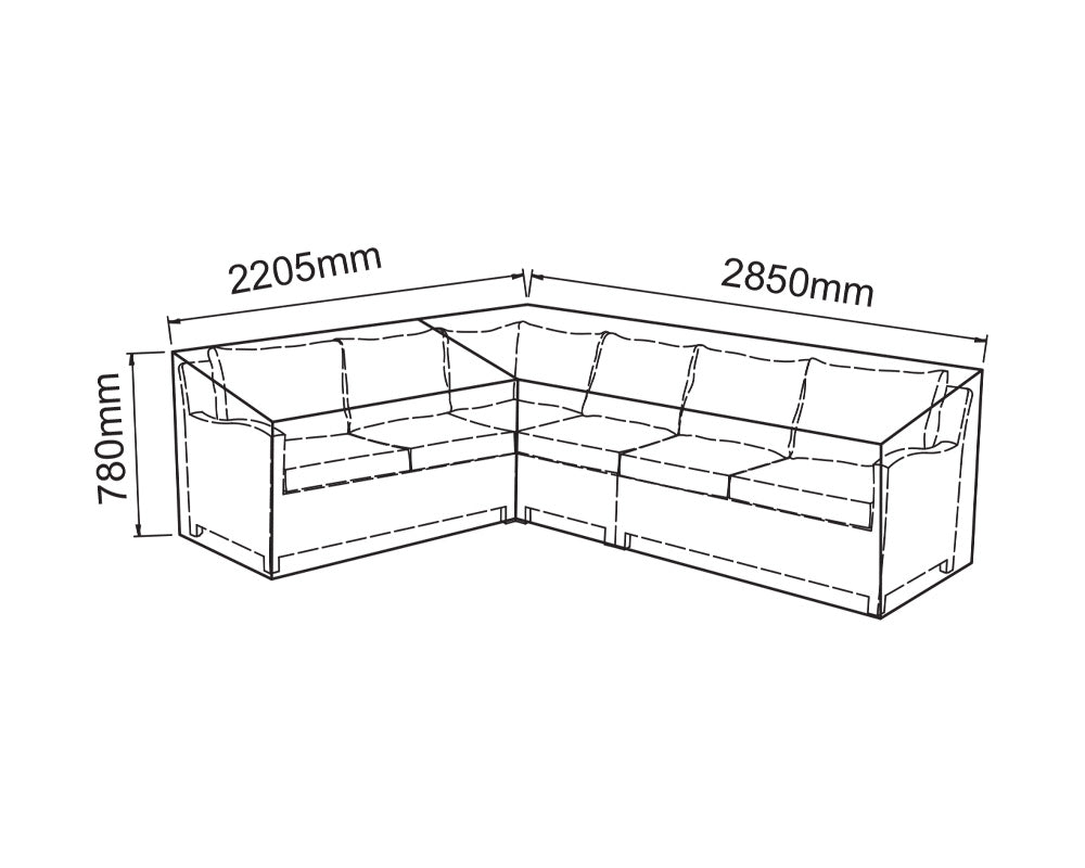Modular Corner Grey Outdoor Furniture Heavy Duty Cover