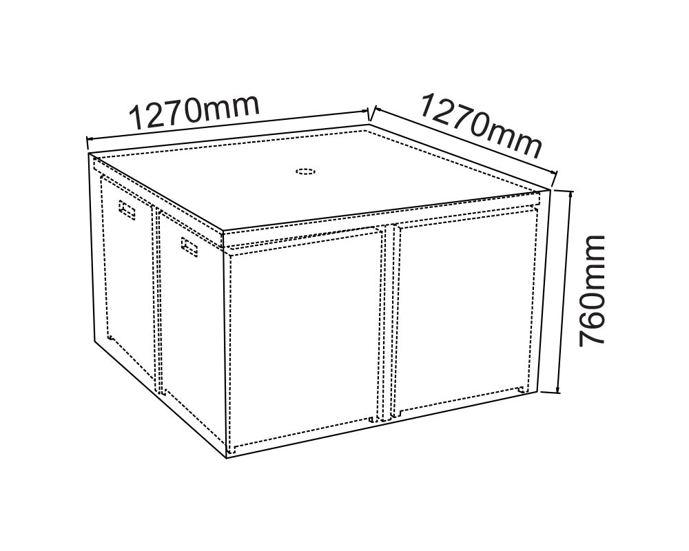 8 Seat Cube Set Grey Outdoor Furniture Heavy Duty Cover