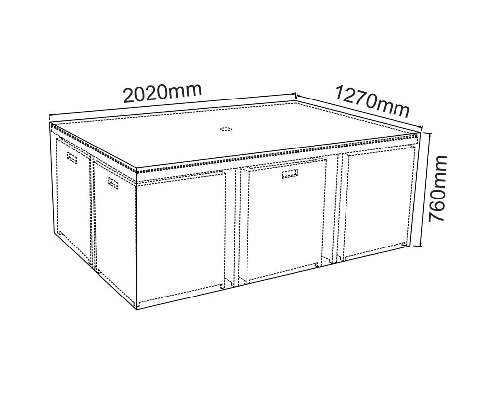 10 Seat Cube Set Grey Outdoor Furniture Heavy Duty Cover