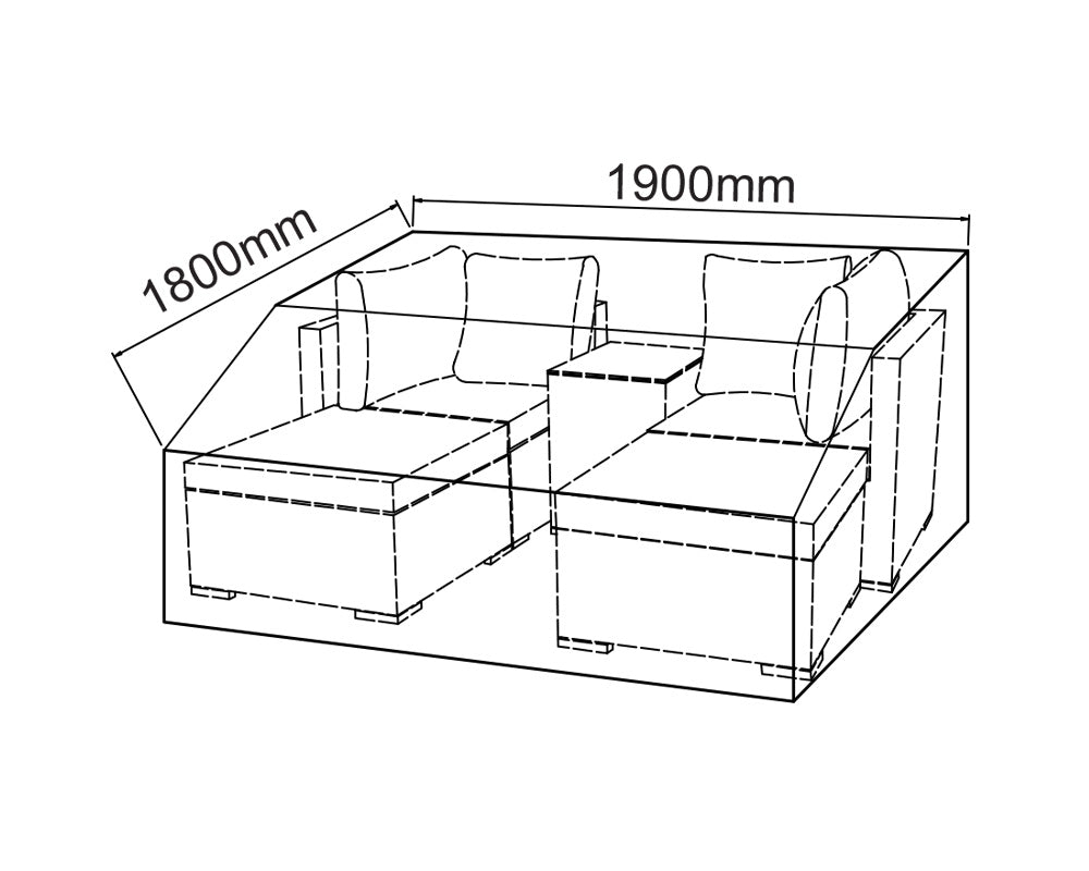 Double Sunlounger Grey Outdoor Furniture Heavy Duty Cover