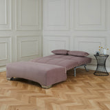 Cortez Dusky Pink Velvet Upholstered Pull Out Sofa Bed