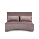 Cortez Dusky Pink Velvet Upholstered Pull Out Sofa Bed from Roseland Furniture