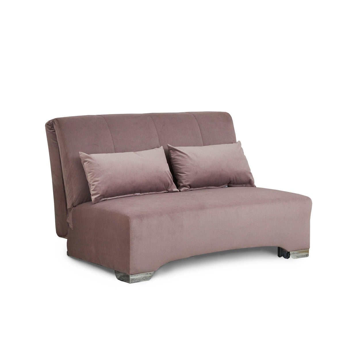 Cortez Dusky Pink Velvet Upholstered Pull Out Sofa Bed from Roseland Furniture