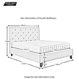 Francis Double Bed Frame - Size Guide