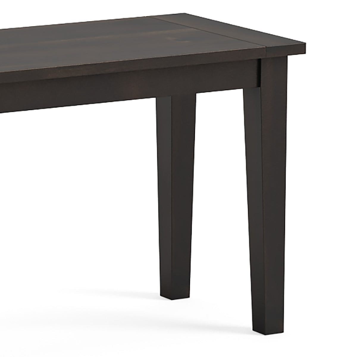 Elise Noir Black Acacia 120cm Dining Bench close up of wooden legs