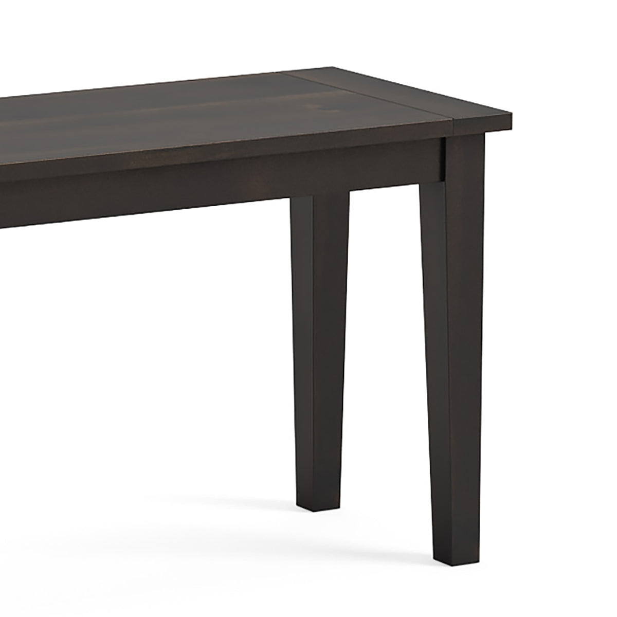 Elise Noir Black Acacia 90cm Dining Bench close up of wooden legs