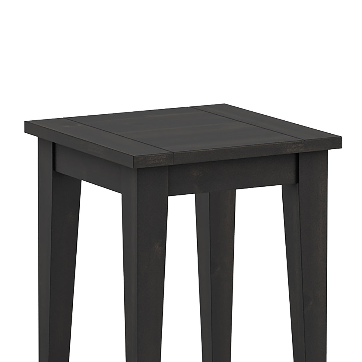 Elise Noir Black Wooden Sofa End Table table top close up