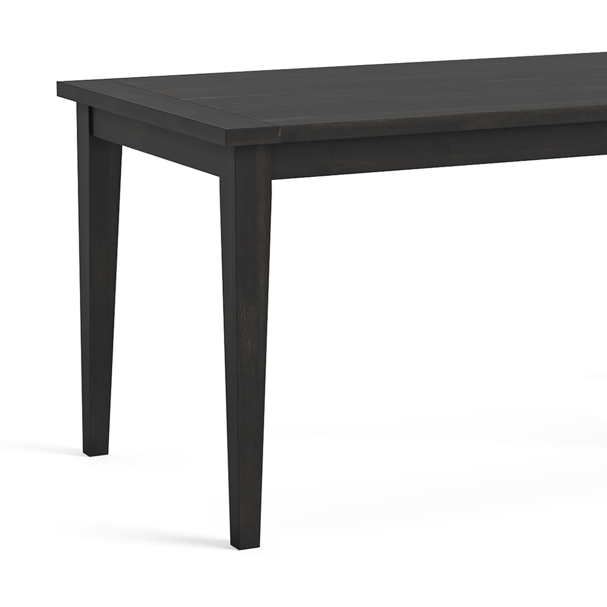 Elise Noir Black 120cm Fixed Dining Table close up of wooden legs