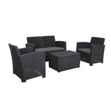 Faro Black 4 Seater storage garden lounge set