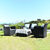 Faro Black 4 Seater storage lounge set Lifestyle setting