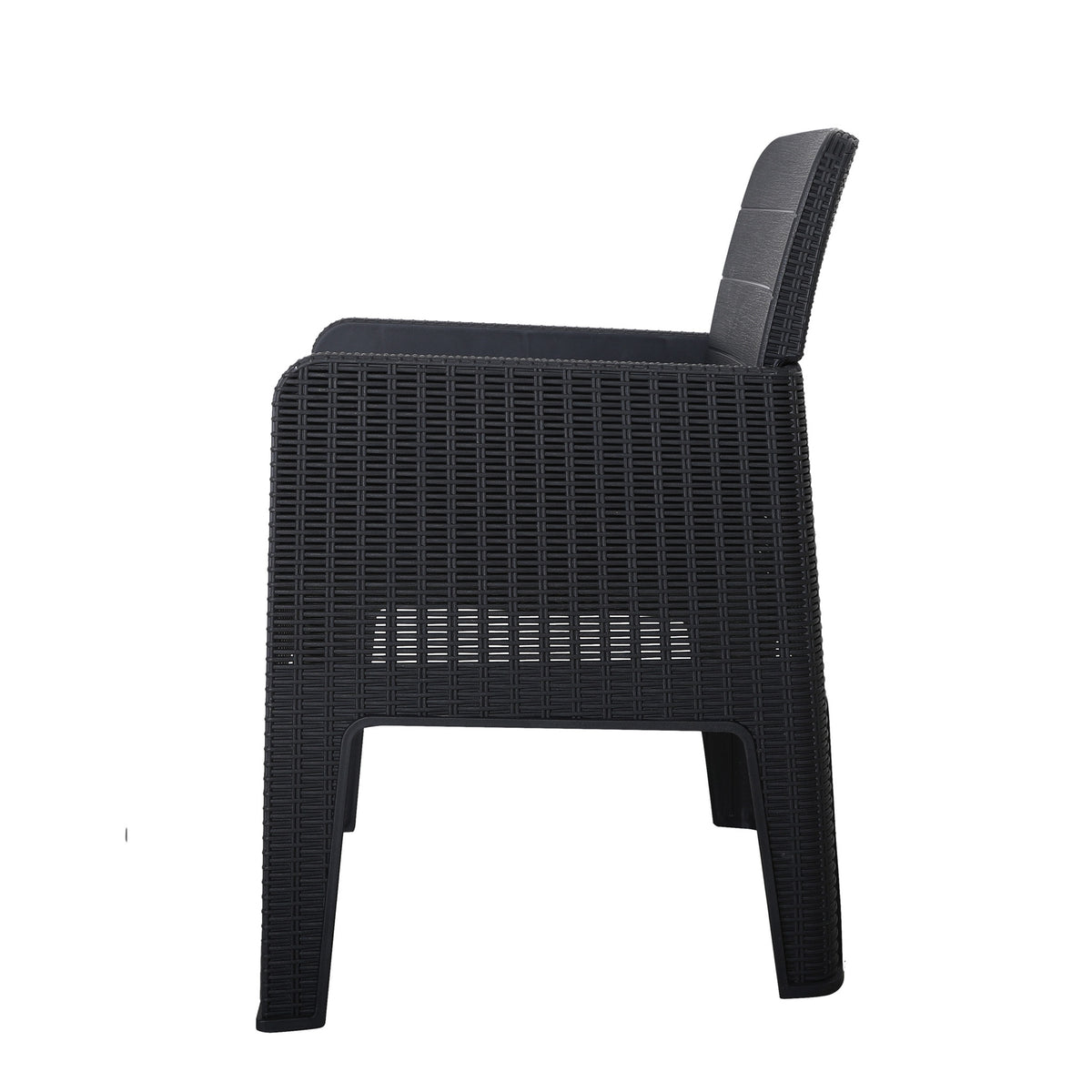 Faro 4 Seat Black Cube Dining Set Armchair side