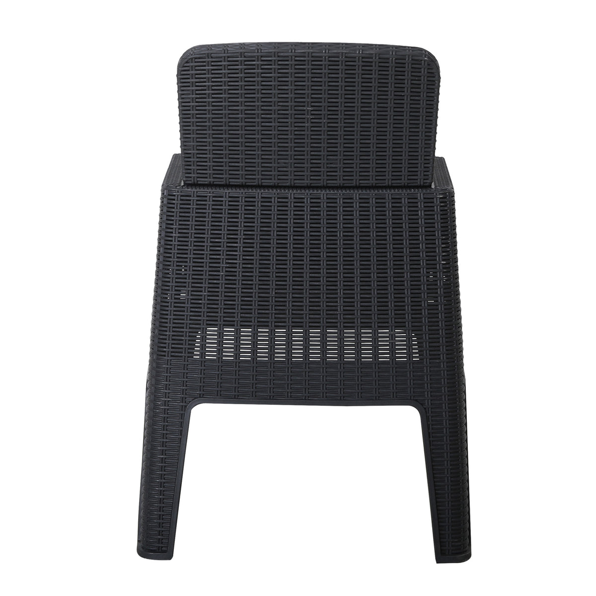 Faro 4 Seat Black Cube Dining Set Armchair back view