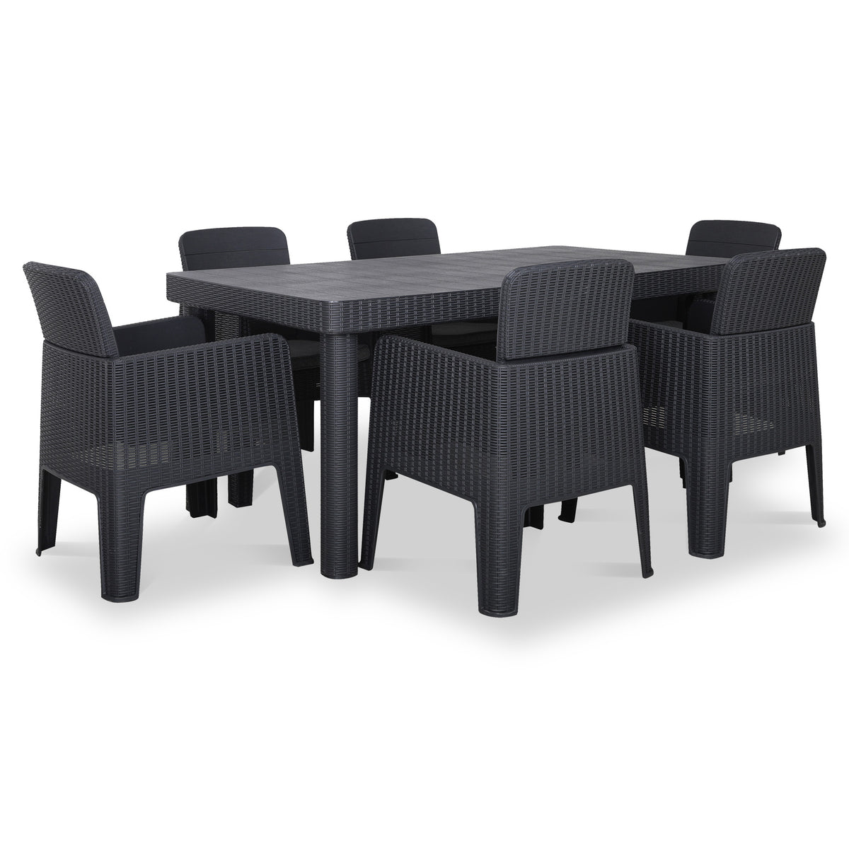 Faro 6 Seat Rectangle Garden Dining Set from Roseland Furniture