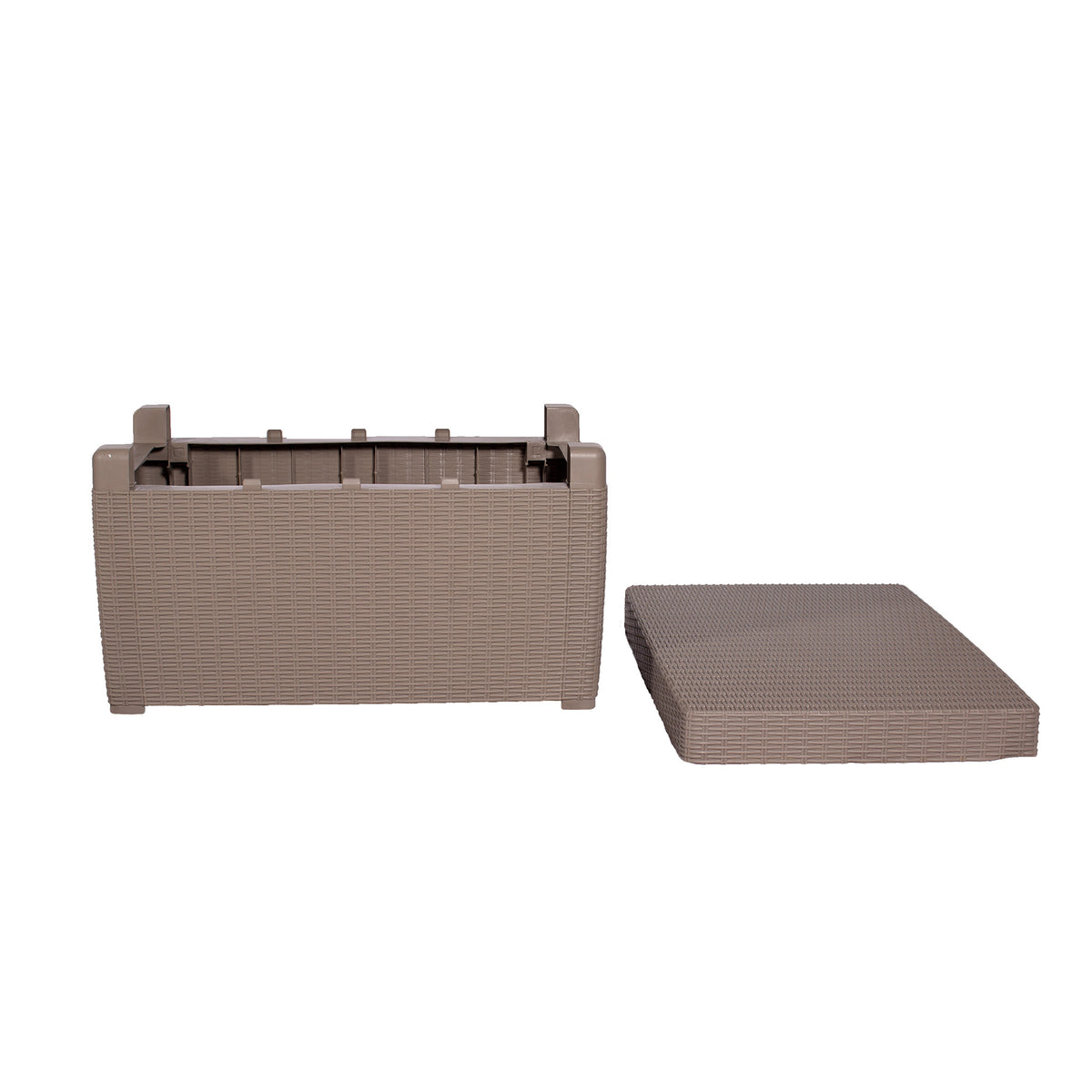 Faro grey taupe 4 Seater storage lounge set coffee table with lid