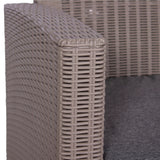 Faro grey taupe 4 Seater storage lounge set close up of rattan weave