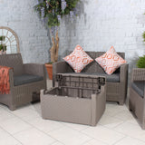 Faro grey taupe 4 Seater storage lounge set open coffee table