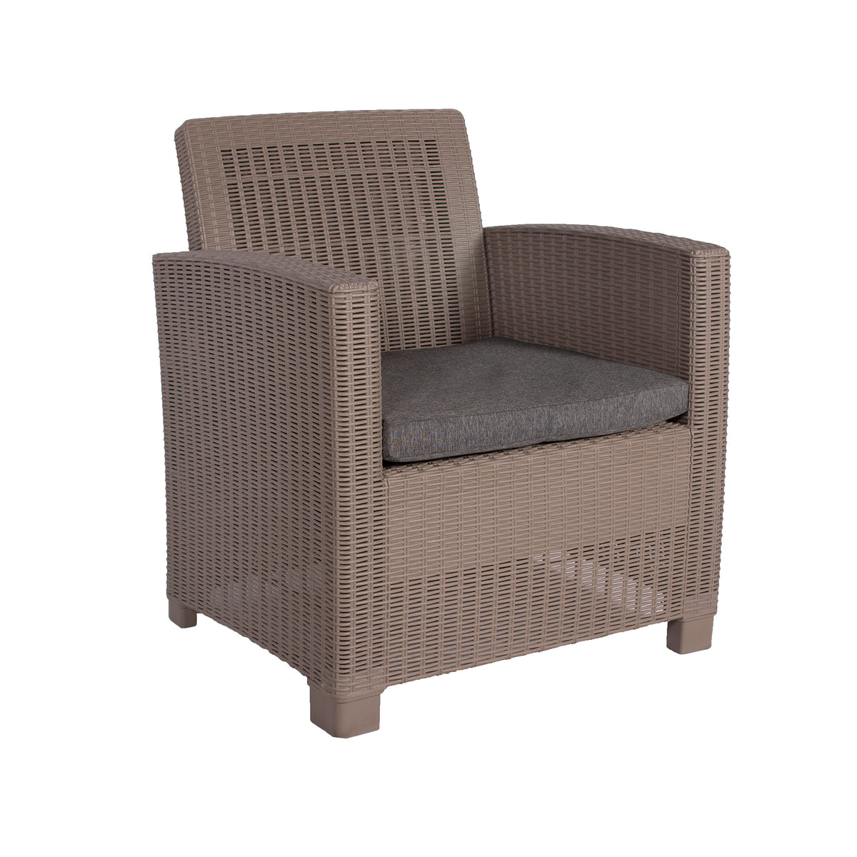 Faro grey taupe 4 Seater storage lounge set armchair