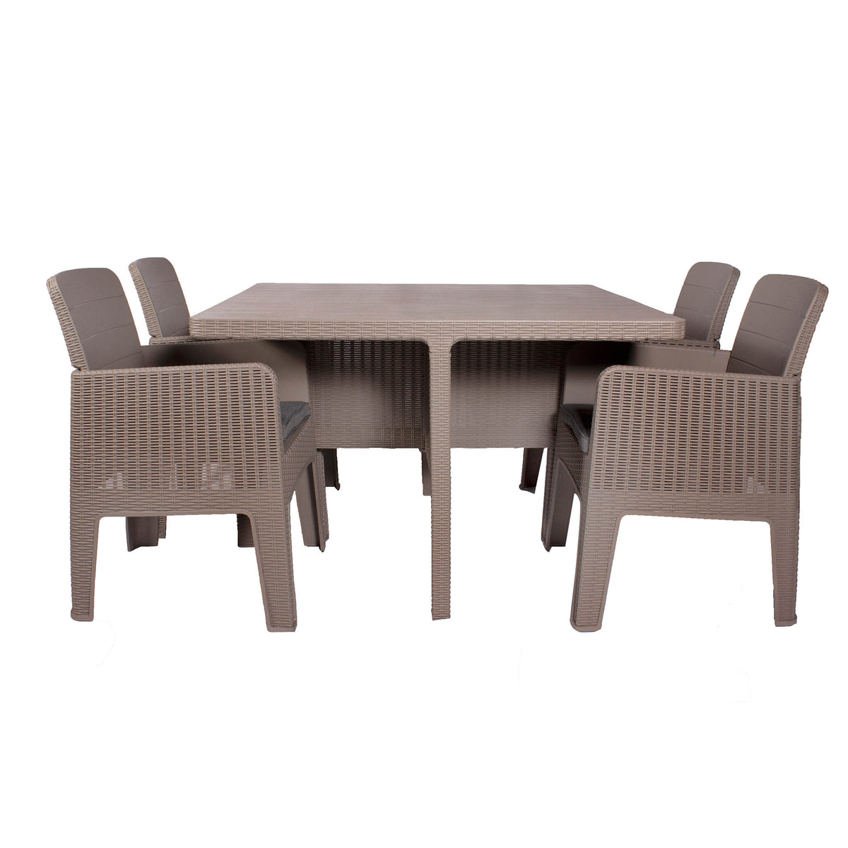 Faro 4 Seat Grey Taupe Cube Dining Set from Roseland Home Furniture
