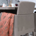Faro 4 Seat Grey Taupe Cube Dining Set close up of armchair
