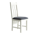 The Padstow White Wooden Dining Chair with Padded Seat from Roseland Furniture