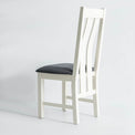 rearside view of the The Padstow White Wooden Dining Chair with Padded Seat