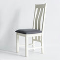 frontside view of the The Padstow White Wooden Dining Chair with Padded Seat