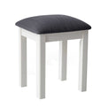 The Padstow White Wooden Dressing Stool with Padded Seat from Roseland Furniture