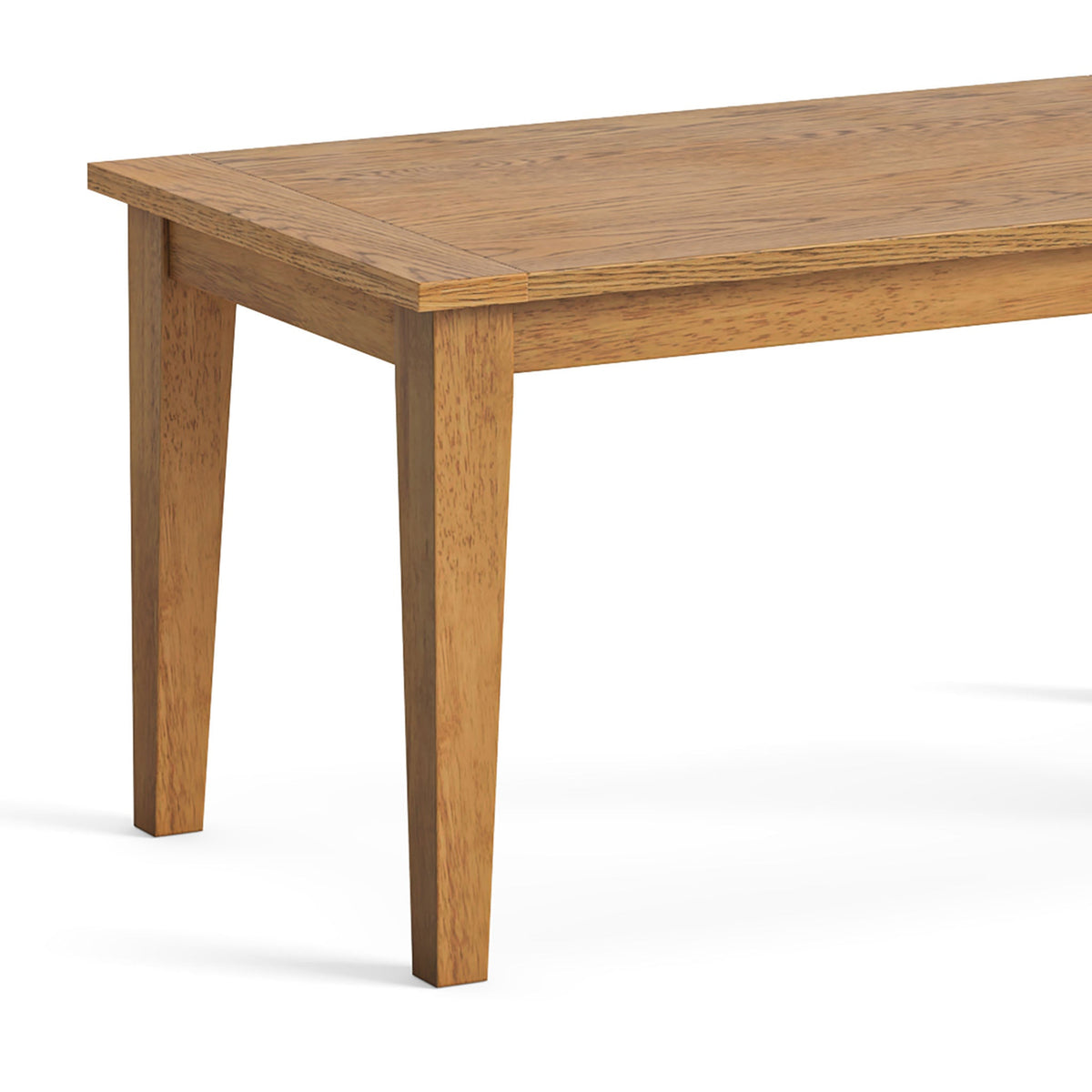 Fran Oak Coffee Table table top with overhang close up