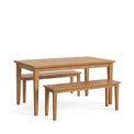 Fran Oak 150cm Dining Set with 2 120cm Dining Benches from Roseland Furniture
